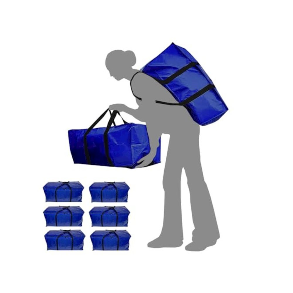 6 Pack Extra Large Moving Bags with Zippers & Carrying Handles. Picture 1