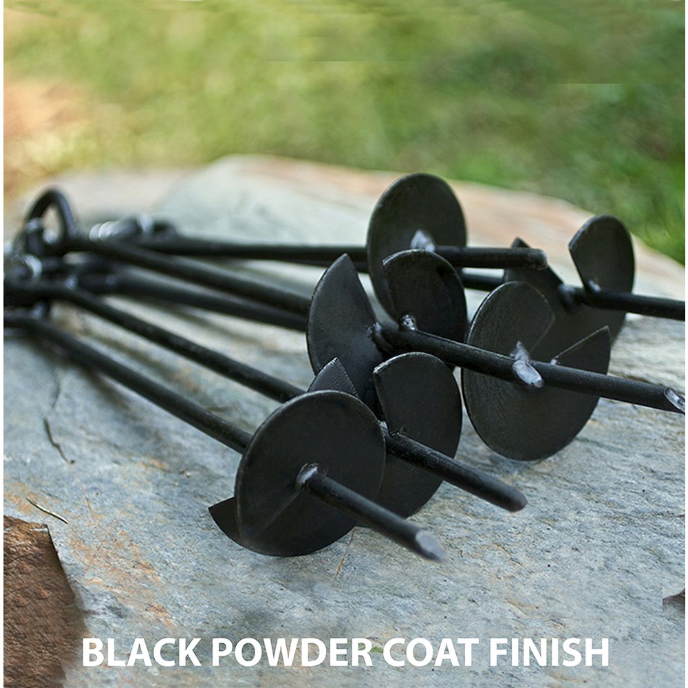 King Canopy 10-Piece Anchor Kit,15-inch Auger Style w/Rope, Black, A10200. Picture 2