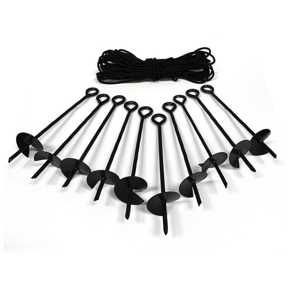 King Canopy 10-Piece Anchor Kit,15-inch Auger Style w/Rope, Black, A10200. Picture 6
