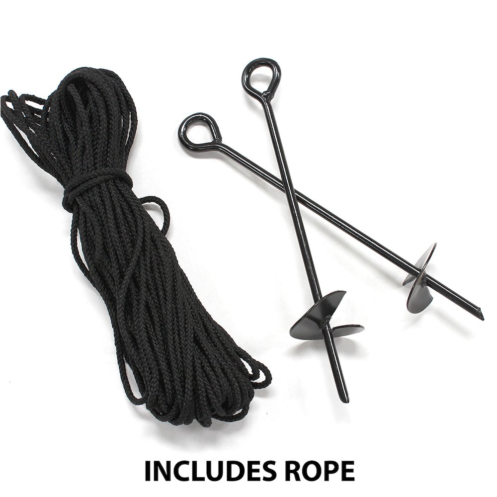 King Canopy 6-Piece Anchor Kit,15-inch Auger Style w/Rope, Black, A6200. Picture 1