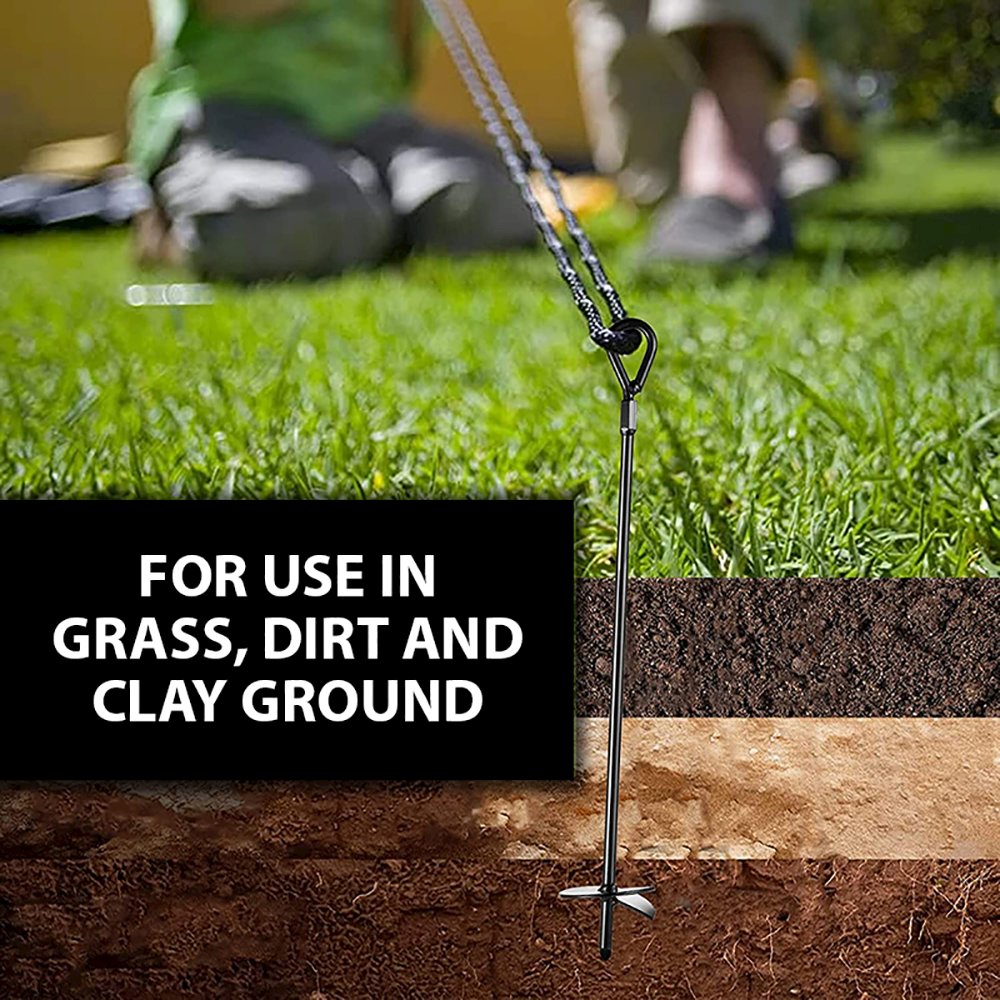 King Canopy 6-Piece Anchor Kit,15-inch Auger Style w/Rope, Black, A6200. Picture 4