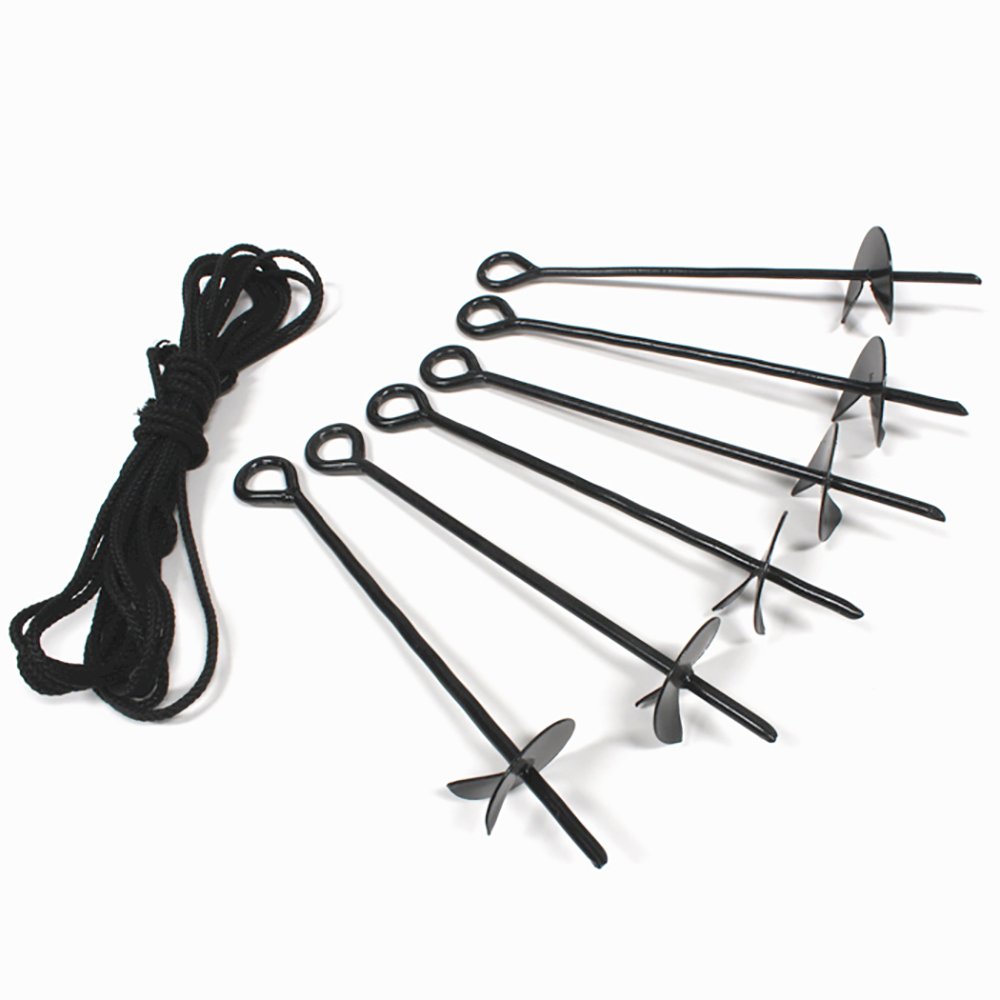 King Canopy 6-Piece Anchor Kit,15-inch Auger Style w/Rope, Black, A6200. Picture 6