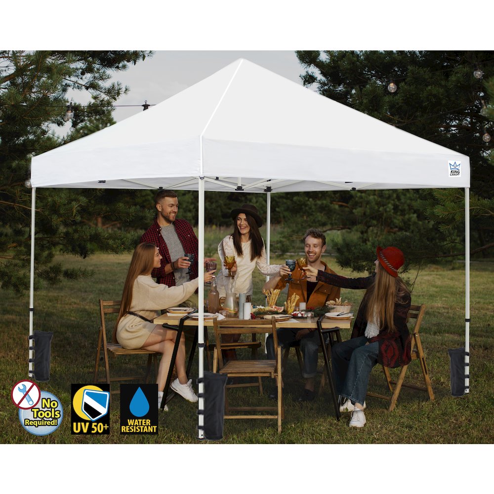 10-Feet Commerical Instant Pop up Canopy with Weight Bags, Guy Ropes and Stakes. Picture 1