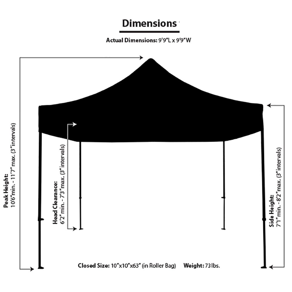 10-Feet Commerical Instant Pop up Canopy with Weight Bags, Guy Ropes and Stakes. Picture 9