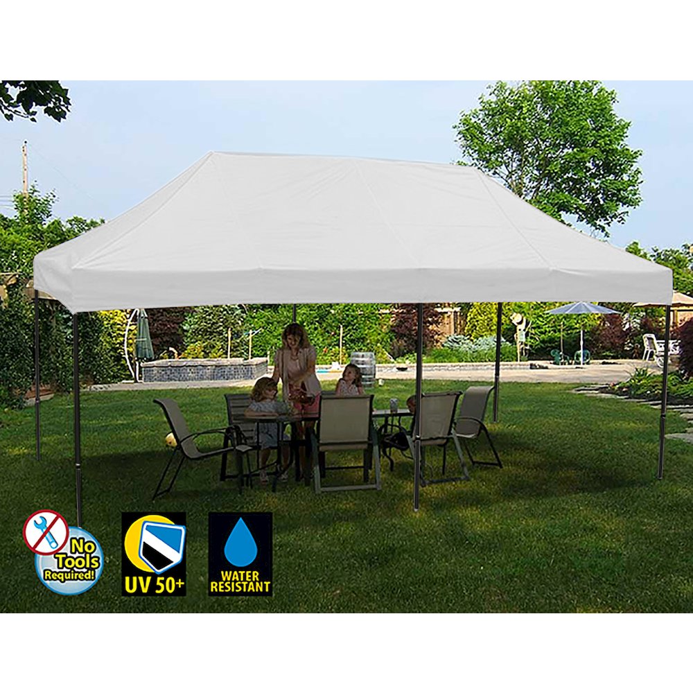 King Canopy Athena 10x20 ft Instant Pop up Canopy, 1 1/2 Inch Leg, White Cover. Picture 1