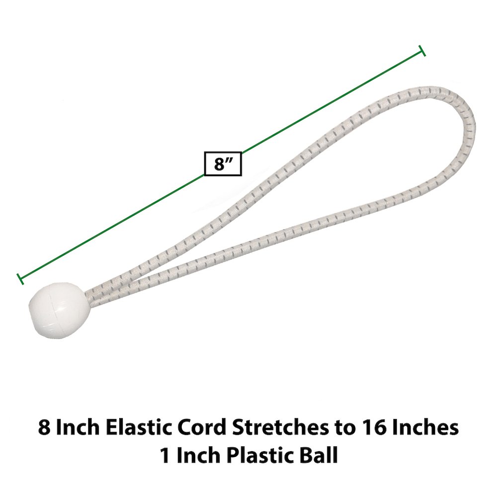 King Canopy 8-Inch Ball Bungees, 25-piece, White, BALLW-25. Picture 3