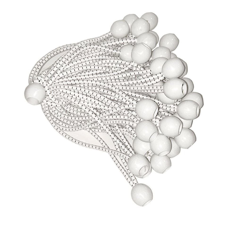 King Canopy 8-Inch Ball Bungees, 25-piece, White, BALLW-25. Picture 4