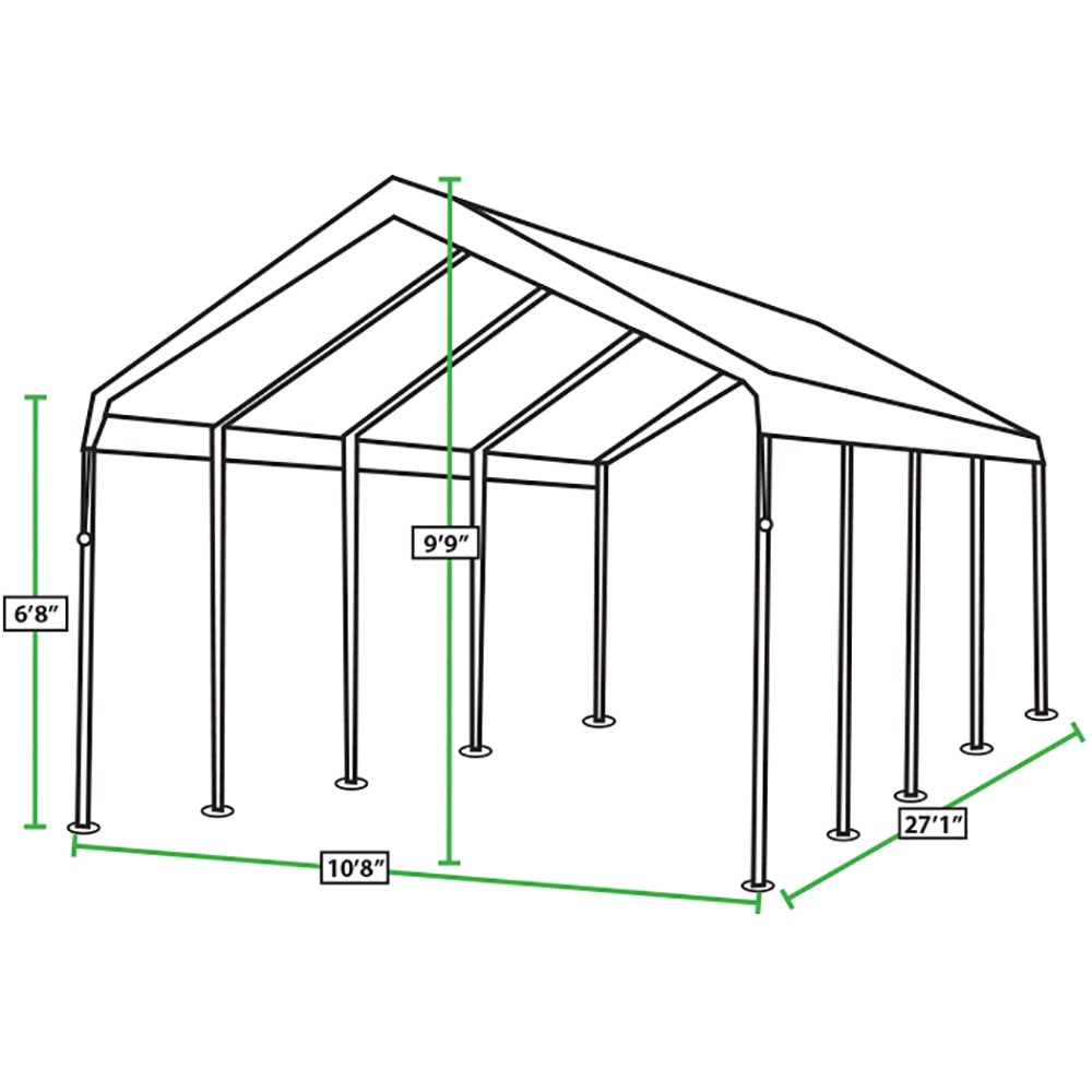 King Canopy Universal Canopy 10-Feet by 27-Feet, 1 3/8-Inch Steel Frame, 10 Leg. Picture 7
