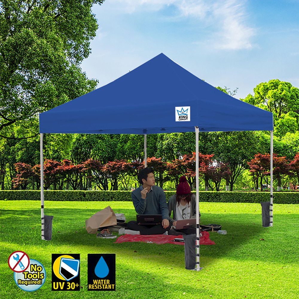 10-Feet Instant Pop up Canopy with Weight Bags, Guy Ropes and Stakes. Picture 1