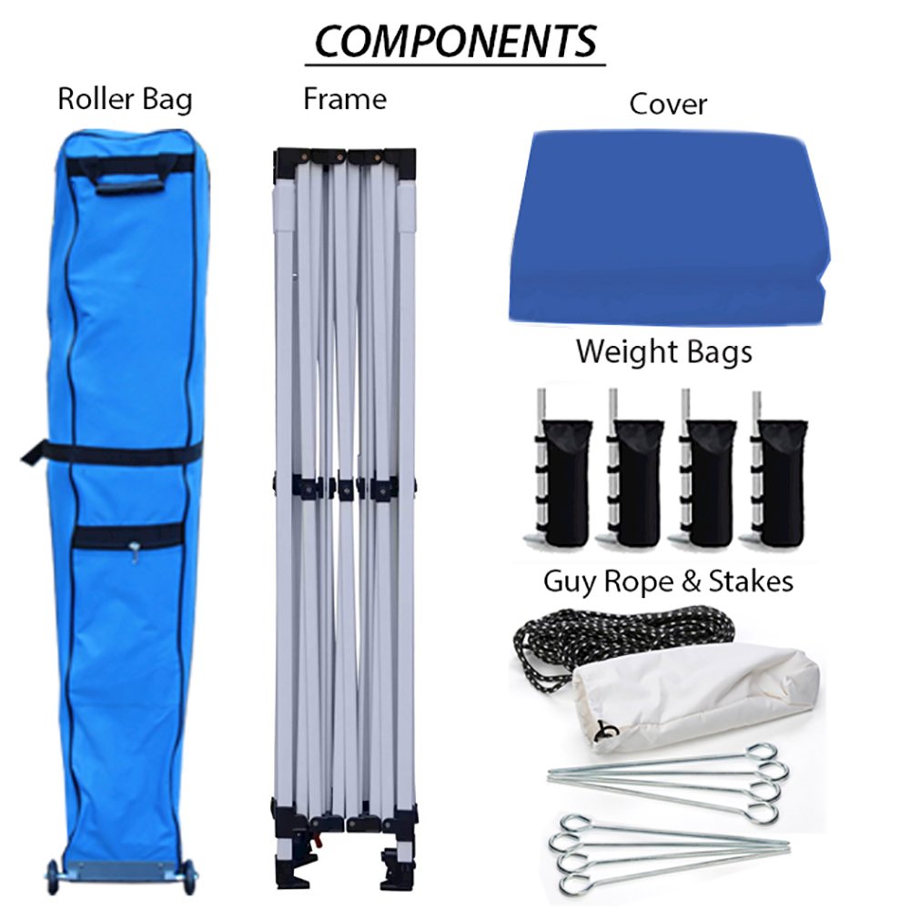 10-Feet Instant Pop up Canopy with Weight Bags, Guy Ropes and Stakes. Picture 3