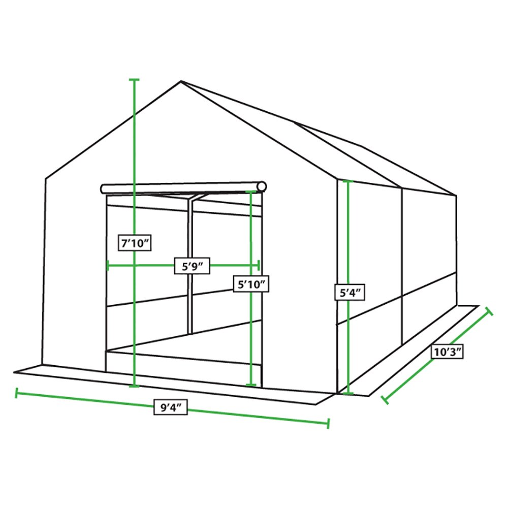 King Canopy Greenhouse 10-Feet by 10-Feet, 1 3/8-Inch Steel Frame,  6-LEG. Picture 6