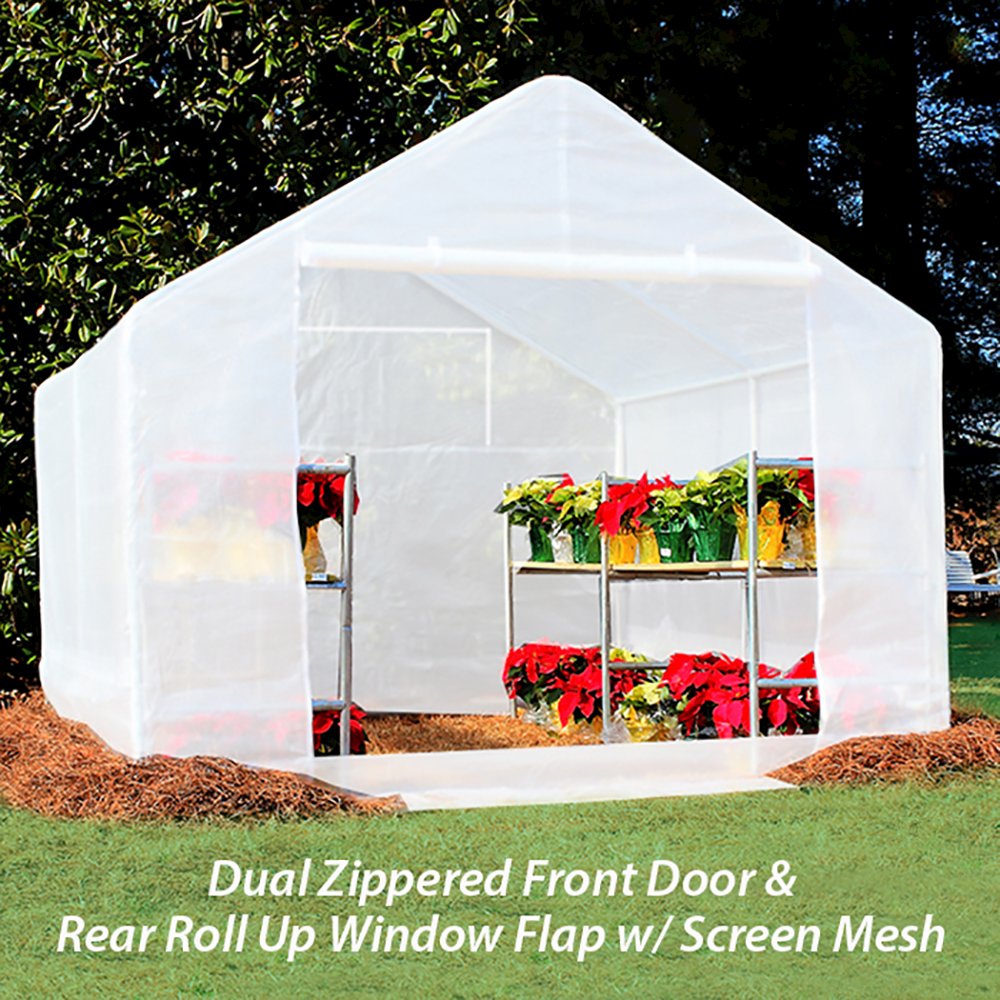 King Canopy Greenhouse 10-Feet by 10-Feet, 1 3/8-Inch Steel Frame,  6-LEG. Picture 8