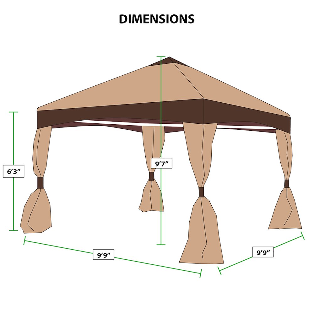 King Canopy Garden Party Backyard Gazebo 10-Feet by 10-Feet, 4-Leg. Picture 8