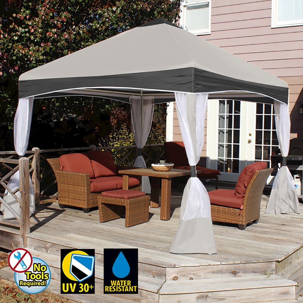 King Canopy Garden Party Backyard Gazebo 10-Feet by 10-Feet, 4-Leg, Stone Garden. Picture 2
