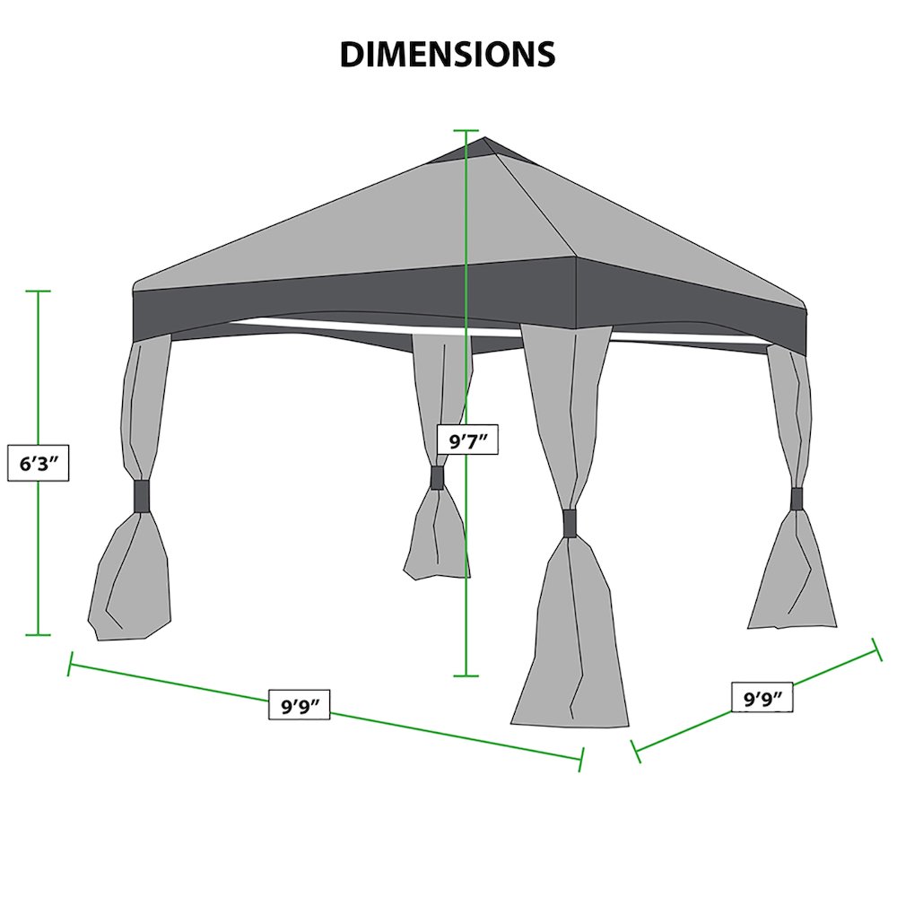 King Canopy Garden Party Backyard Gazebo 10-Feet by 10-Feet, 4-Leg, Stone Garden. Picture 8
