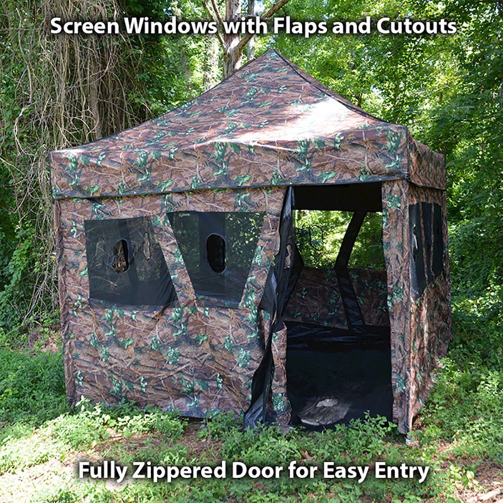 King Canopy 2 in 1 Hunting Blind & Instant Pop Up Tent 5x5 ft, Camoflauge. Picture 1