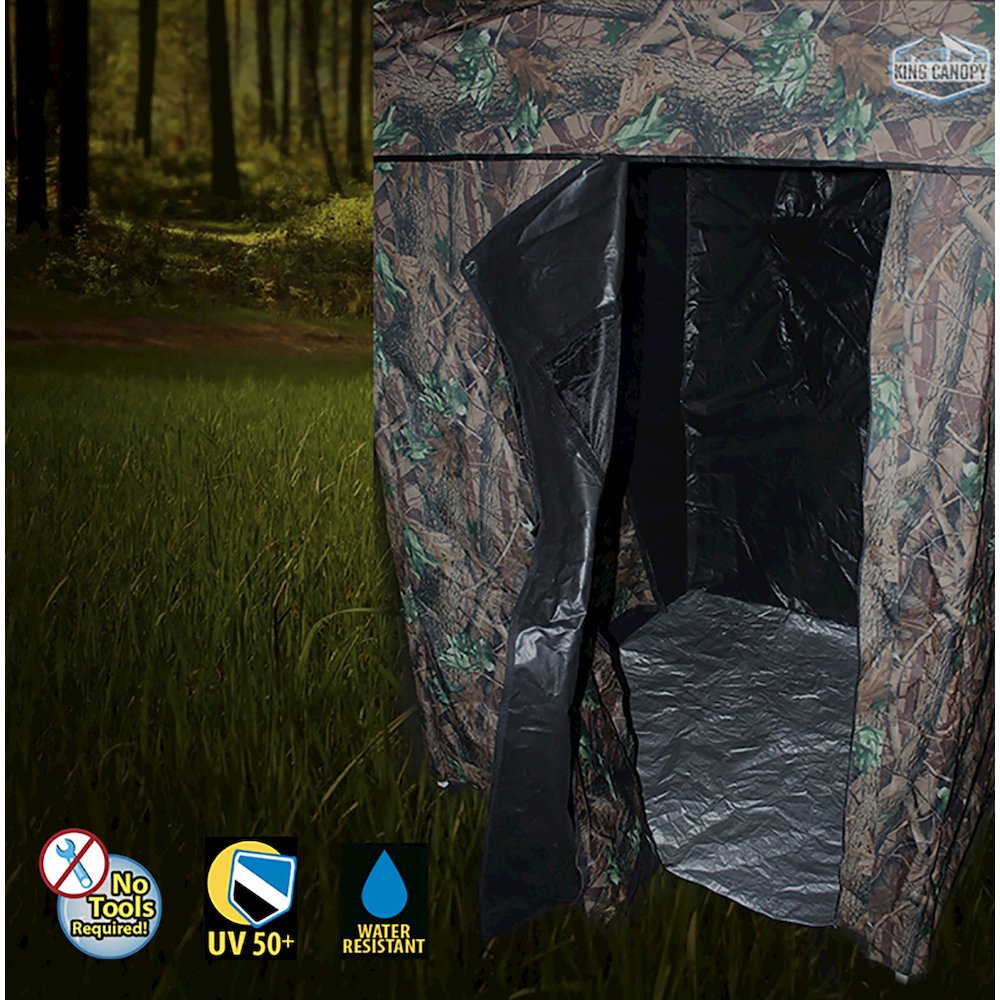 King Canopy 2 in 1 Hunting Blind & Instant Pop Up Tent 5x5 ft, Camoflauge. Picture 2