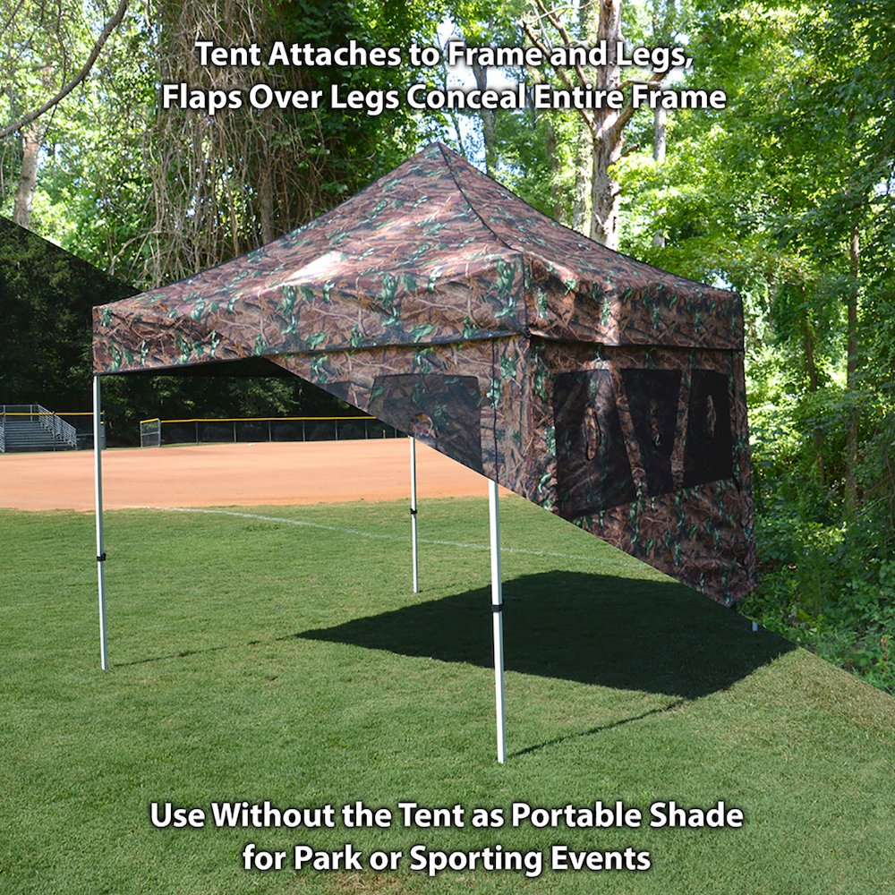 King Canopy 2 in 1 Hunting Blind & Instant Pop Up Tent 5x5 ft, Camoflauge. Picture 4