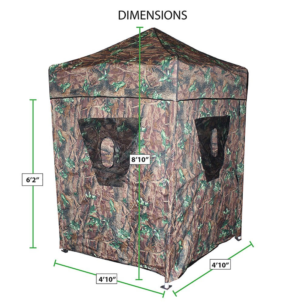 King Canopy 2 in 1 Hunting Blind & Instant Pop Up Tent 5x5 ft, Camoflauge. Picture 6