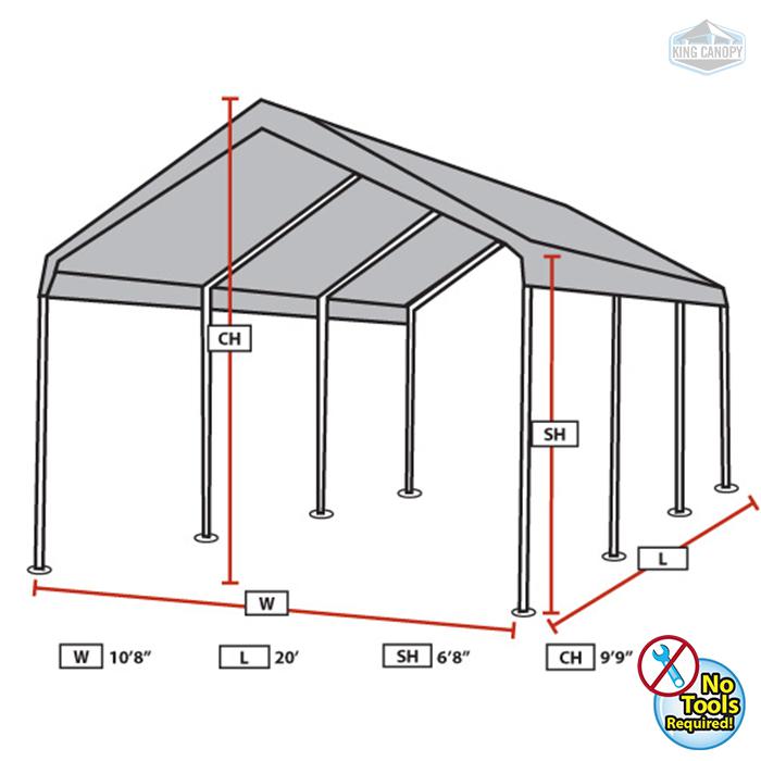 HERCULES 10X20 Canopy w/ WHITE Cover. Picture 6