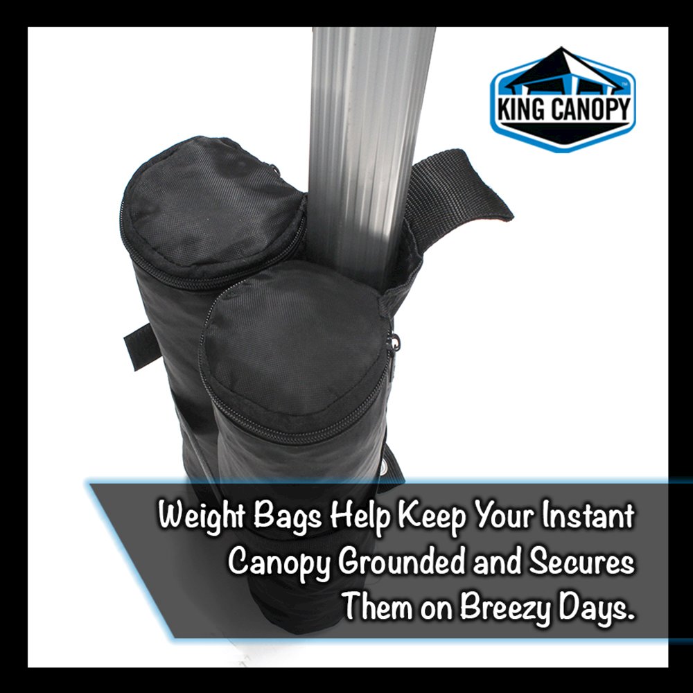 King Canopy Black Weight Bags for Instant Pop Up's, 4 Pack, INAWB400. Picture 1