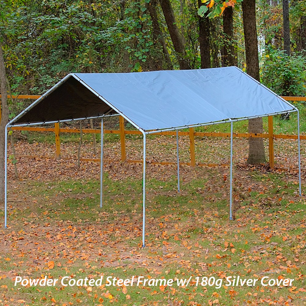 King Canopy Shade King 10-Feet by 20-Feet, 1 3/8-Inch Steel Frame, 6-Leg, Grey. Picture 2