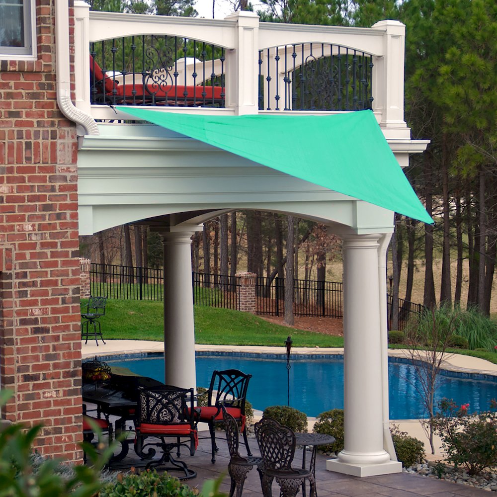 King Canopy 10-Feet Triangle Sun Shade Sail, Woven Fabric, Green. Picture 5