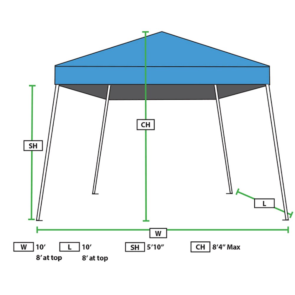 King Canopy Slant leg 10-Feet by 10-Feet Instant Pop Up Tent, Blue, SLANT10-BL. Picture 7