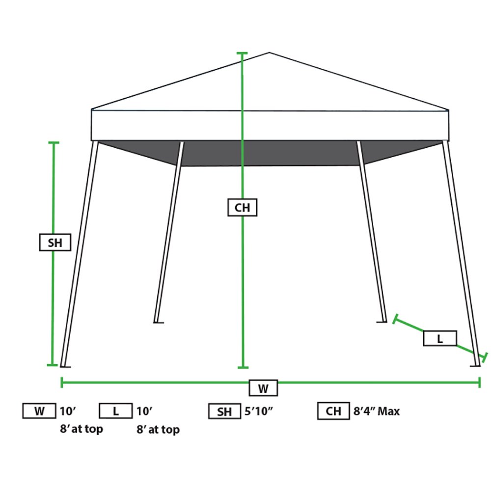 King Canopy Slant leg 10-Feet by 10-Feet Instant Pop Up Tent, White, SLANT10-WH. Picture 8