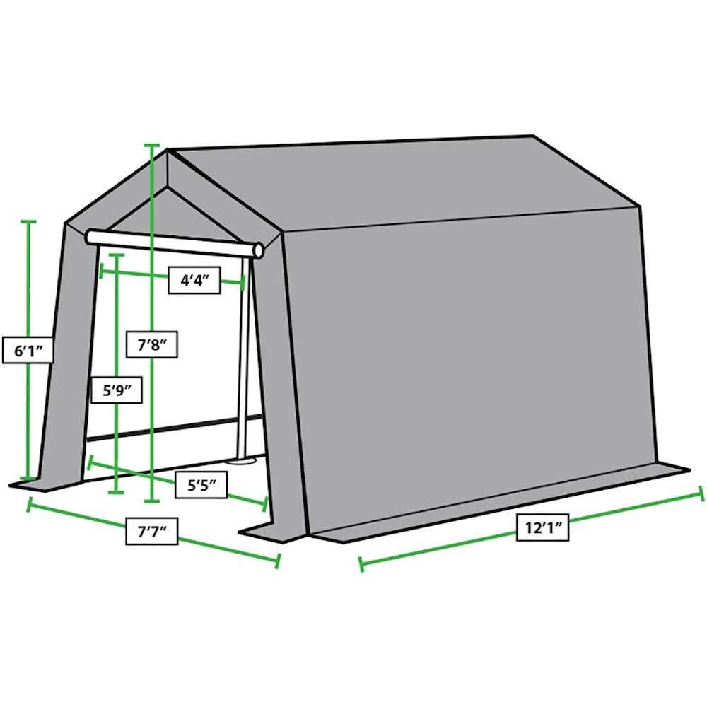 King Canopy Storage Shed 7-Feet x 12-Feet Fitted Replacment Cover, Grey. Picture 5