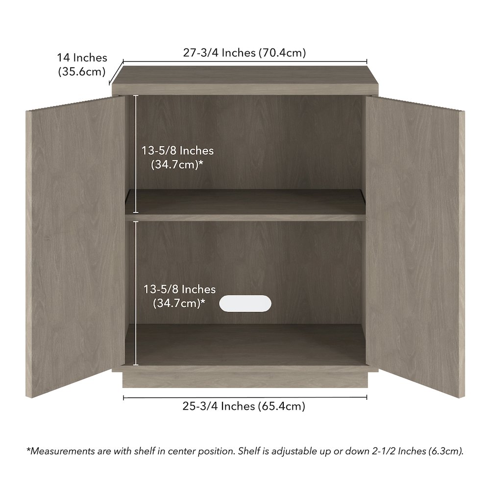 Alston 28" Wide Rectangular Accent Cabinet in Antiqued Gray Oak. Picture 2