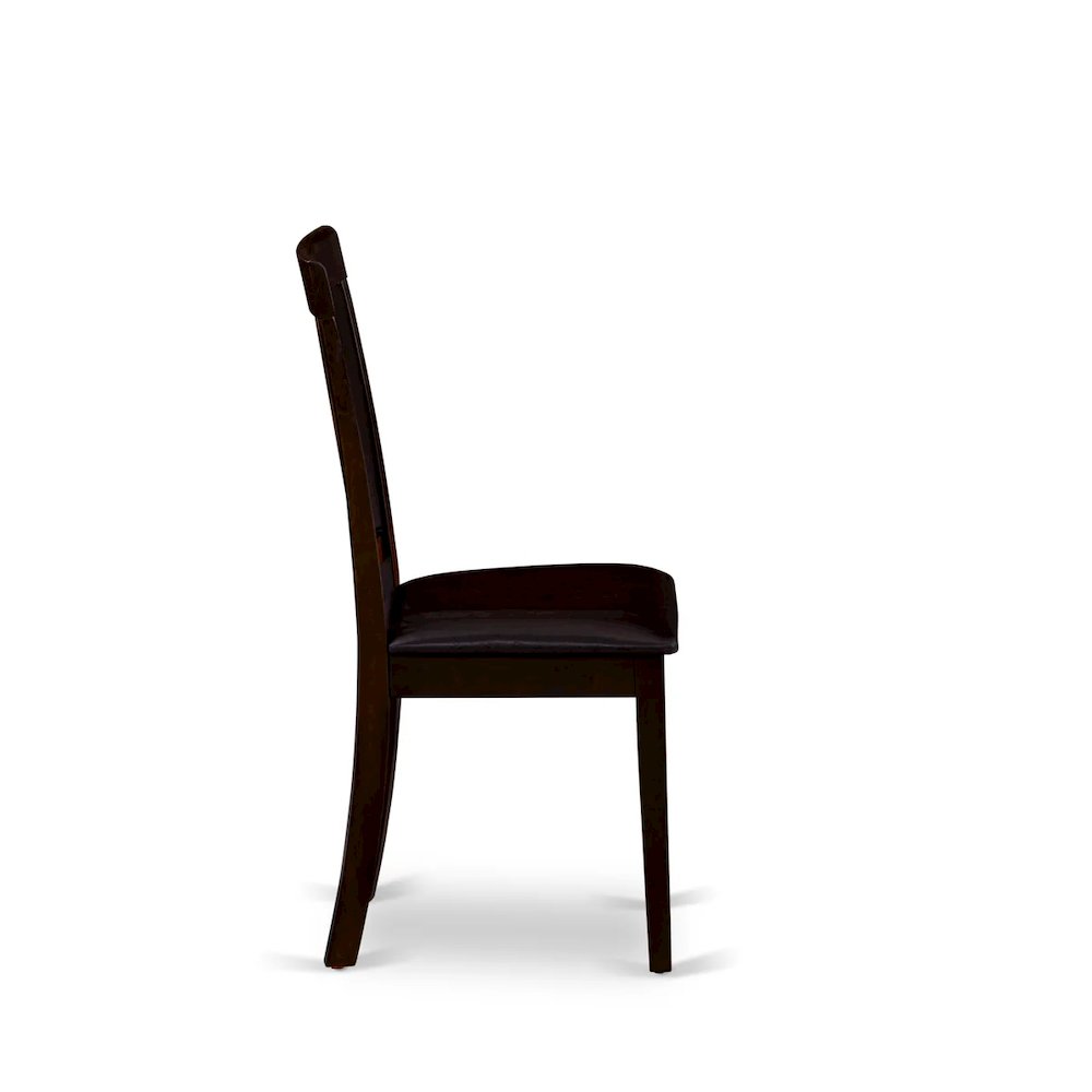 Antique Dining Chairs - Faux Leather Upholstered Wooden Chairs, Set of 2. Picture 4