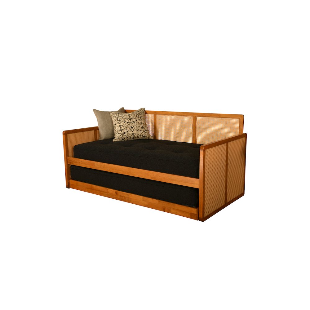 Abaco Daybed-Pop Up-Honey Finish-Canton Black Mattresses. Picture 1