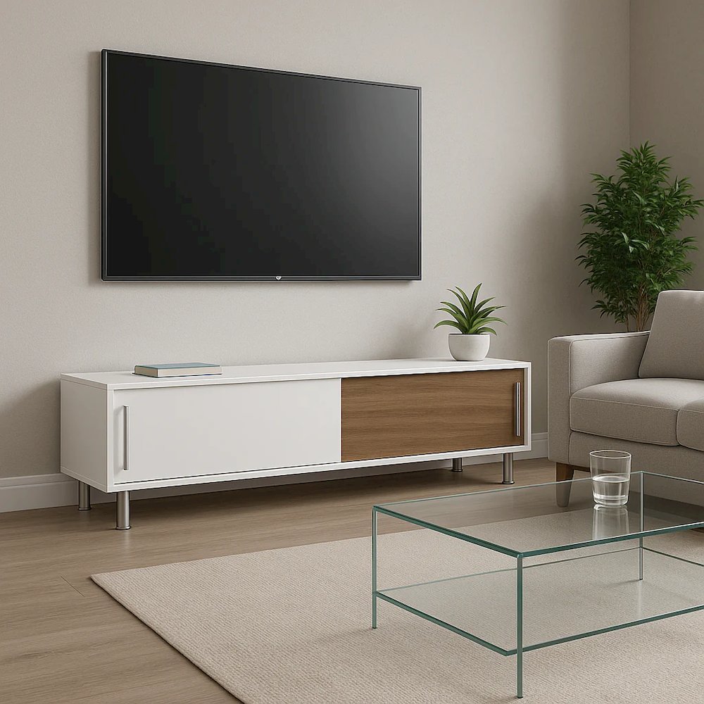 Nehir Tv Stand White Walnut. Picture 2