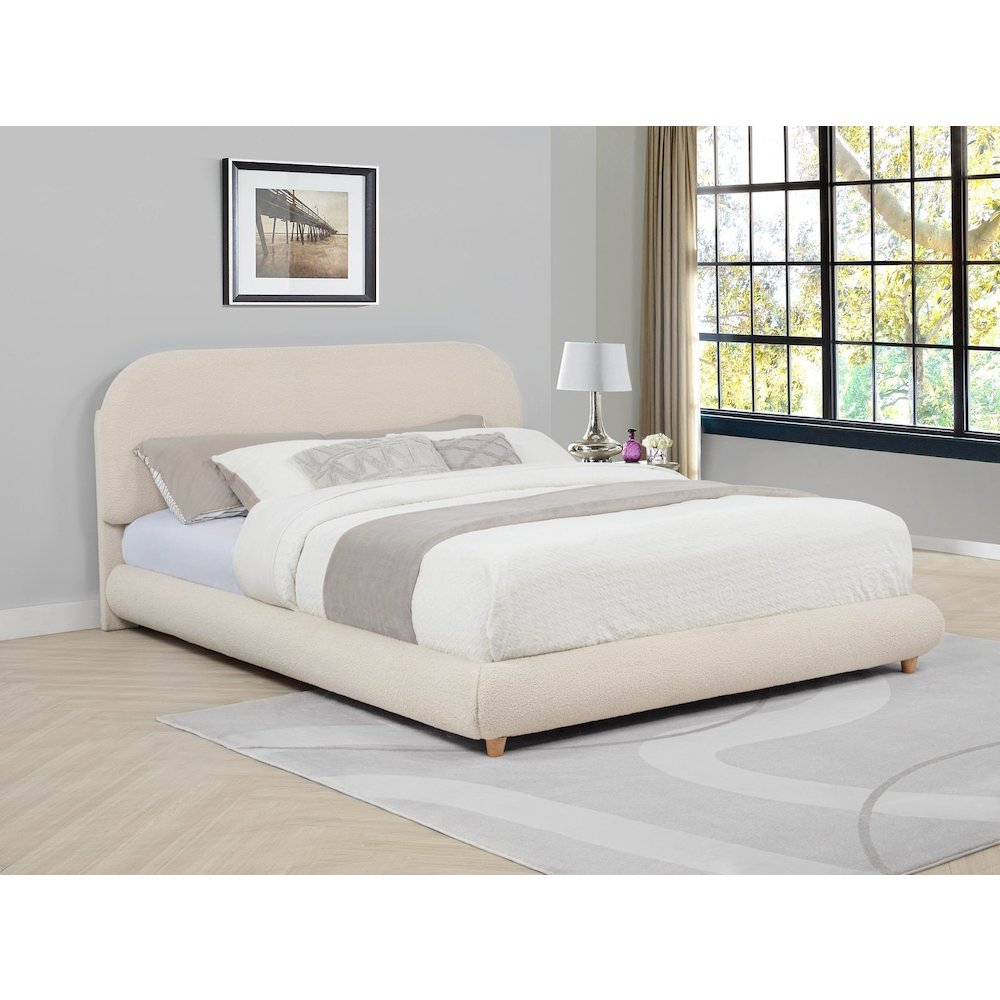 Cteris Queen Fleece Bed, Cream. Picture 2
