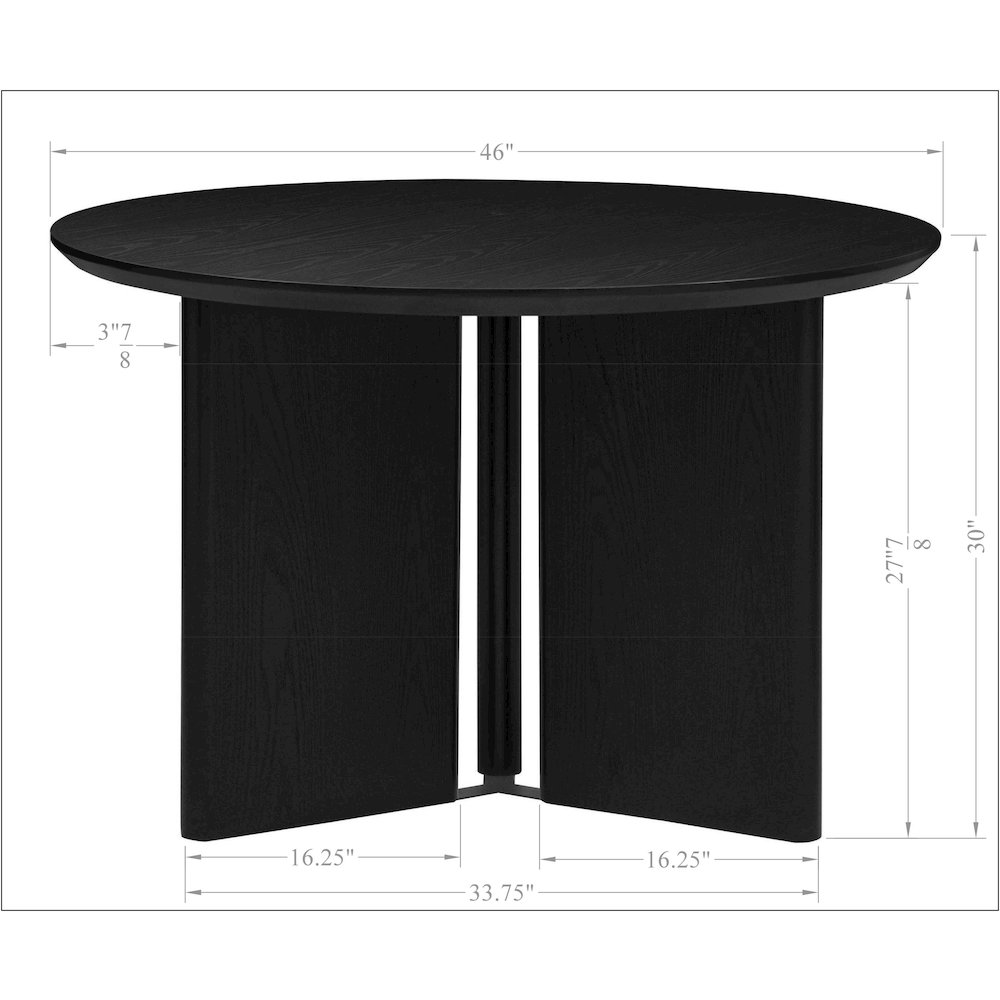 Round Dining Table Mid Century Modern Natural Ash Veneer Wood Top. Picture 4