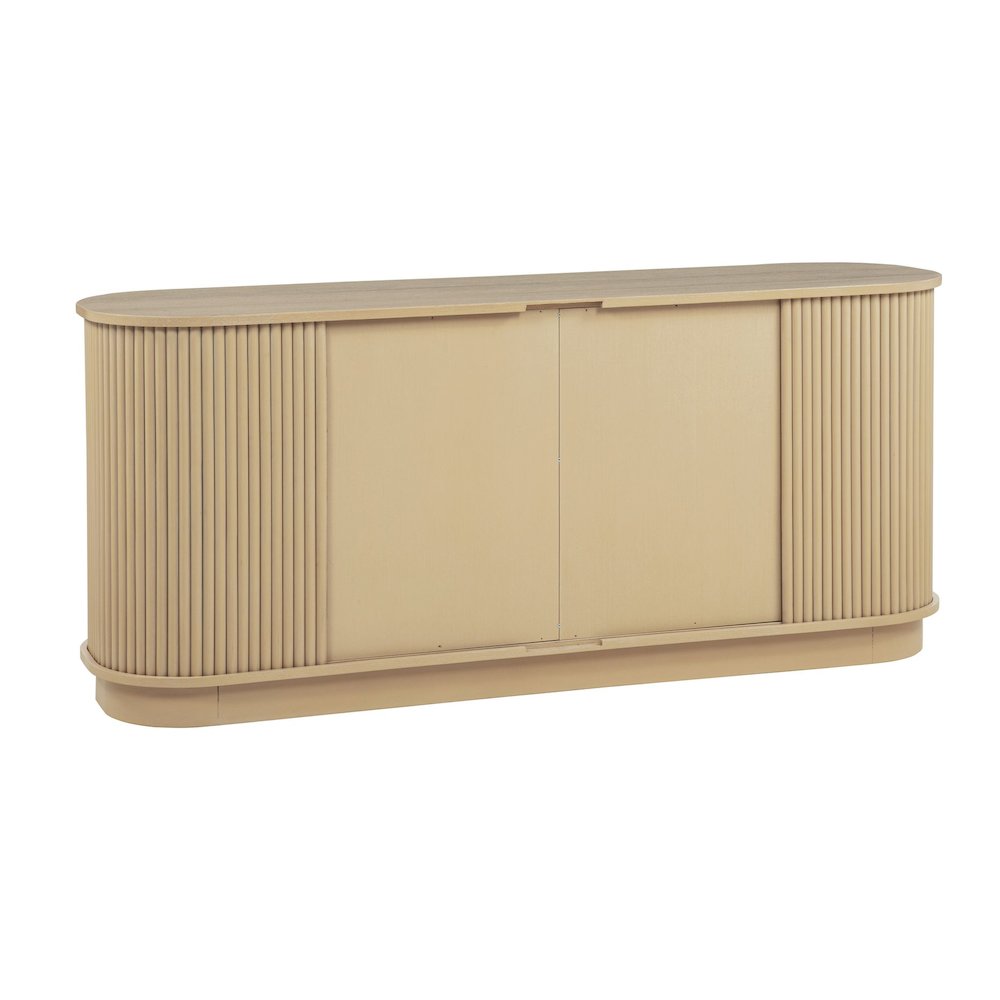 Halcrest 62" Mid-Century Fluted Sideboard Buffet with Rounded Oval Design. Picture 3
