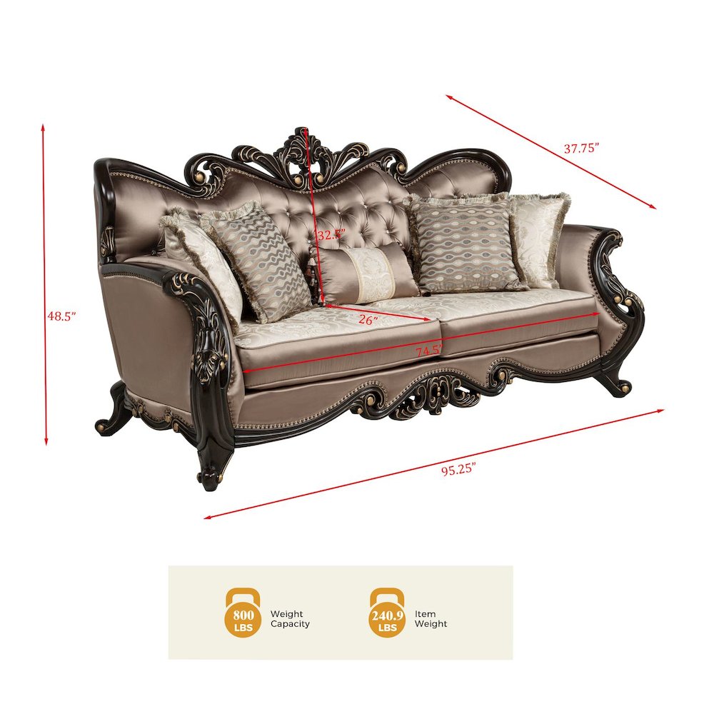 Tlerra Traditional Sofa, Desert Sand. Picture 5