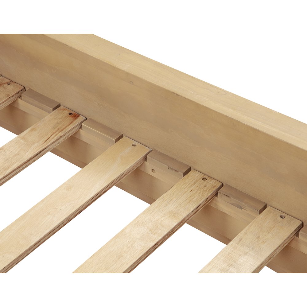 89" Long Modern Fluted Platform Queen Bed Frame 47.5" High Headboard, Light Oak. Picture 4