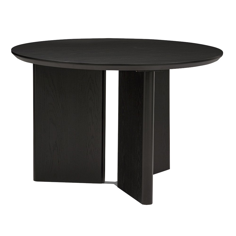 Round Dining Table Mid Century Modern Natural Ash Veneer Wood Top. Picture 3