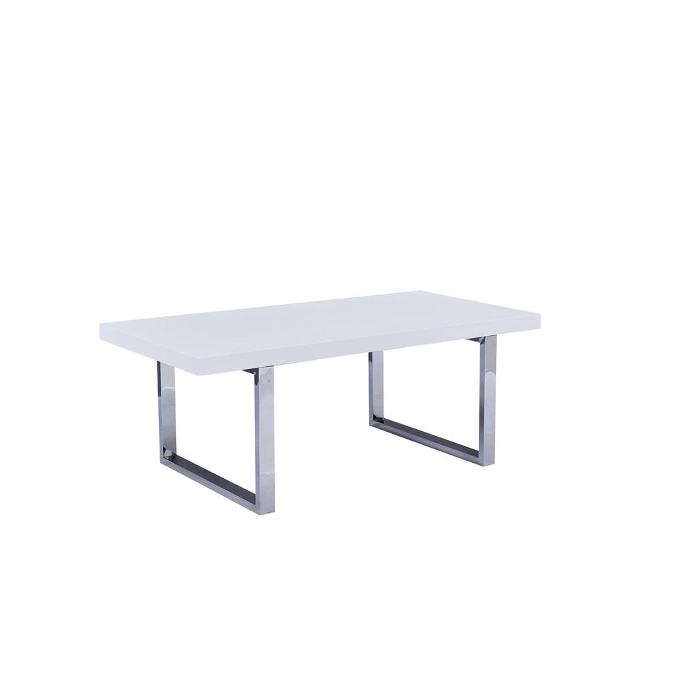 Best Master Furniture Judoc 79" Rectangular Metal Dining Table in White. Picture 1