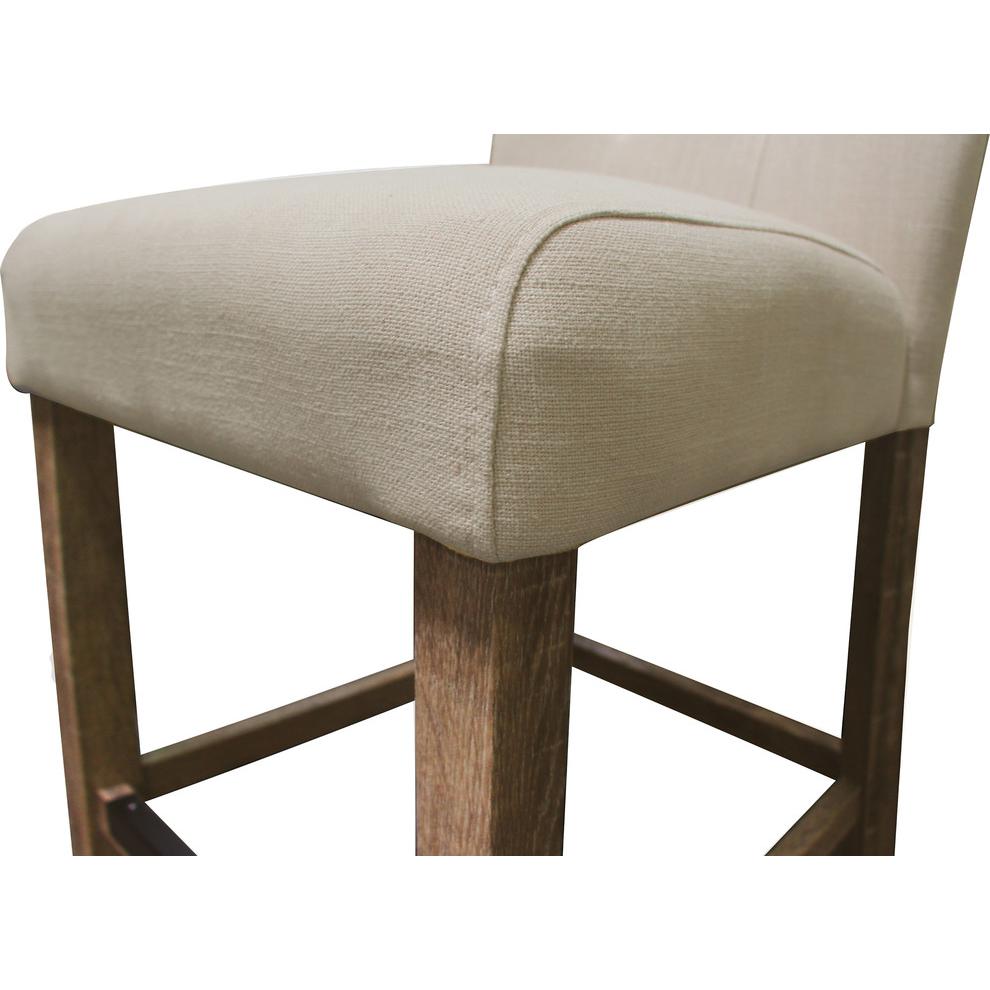 Best Master Hadley Solid Wood Counter Height Chair - Light Gray/Beige (Set of 2). Picture 3