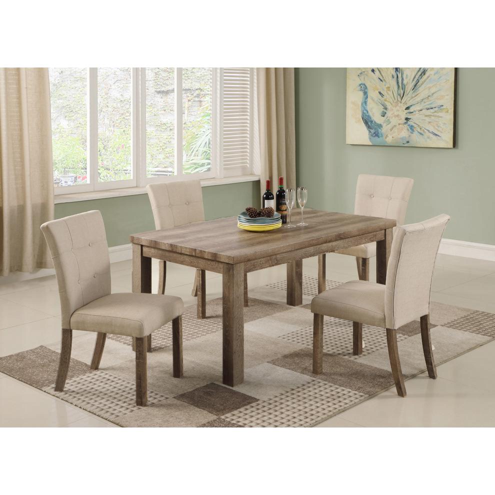 Best Master Hadley Solid Wood Dining Side Chair in Light Gray/Beige (Set of 2). Picture 4