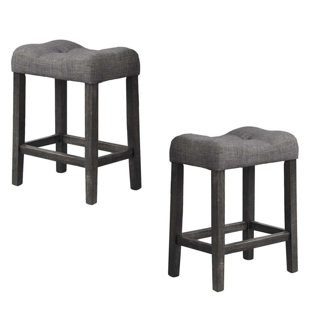 Vitalita 5-piece Black Charcoal Square Counter Height Set. Picture 4