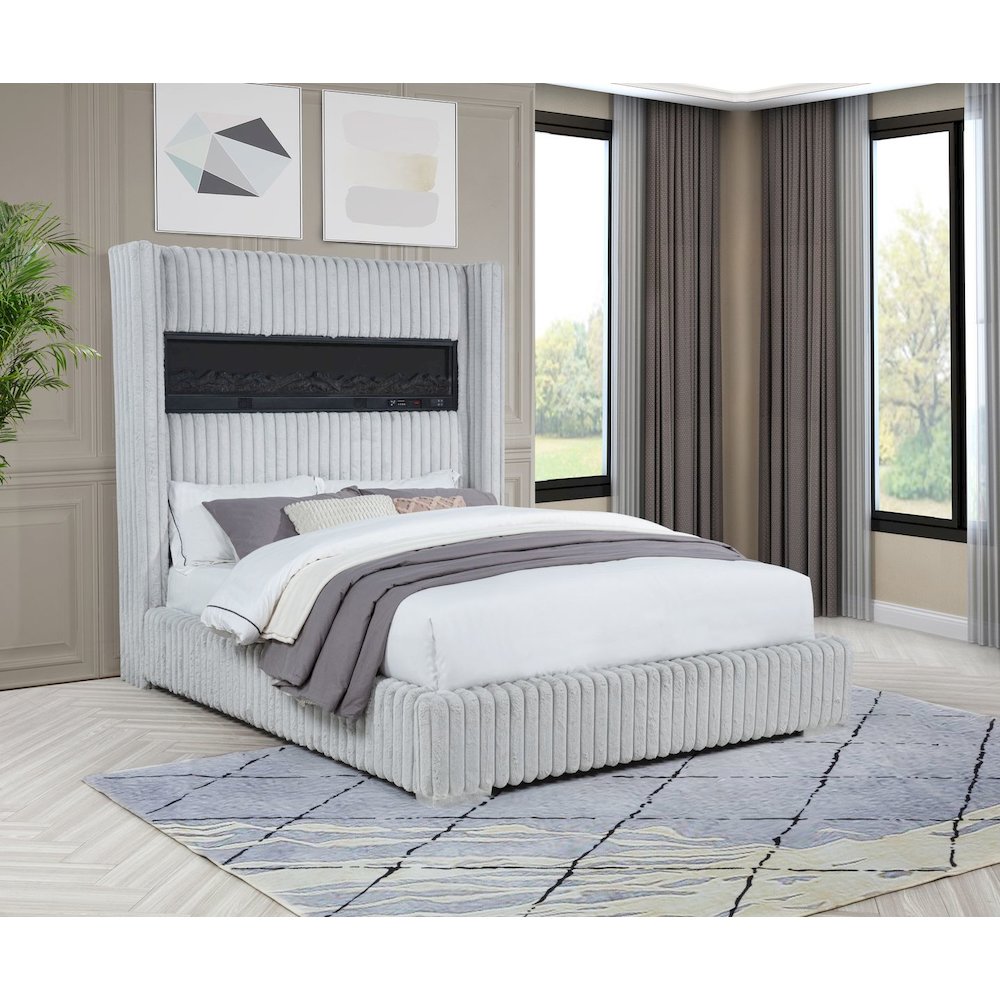 Uphoria Rabbit Velvet Eastern King Bed, Smoke White. Picture 2