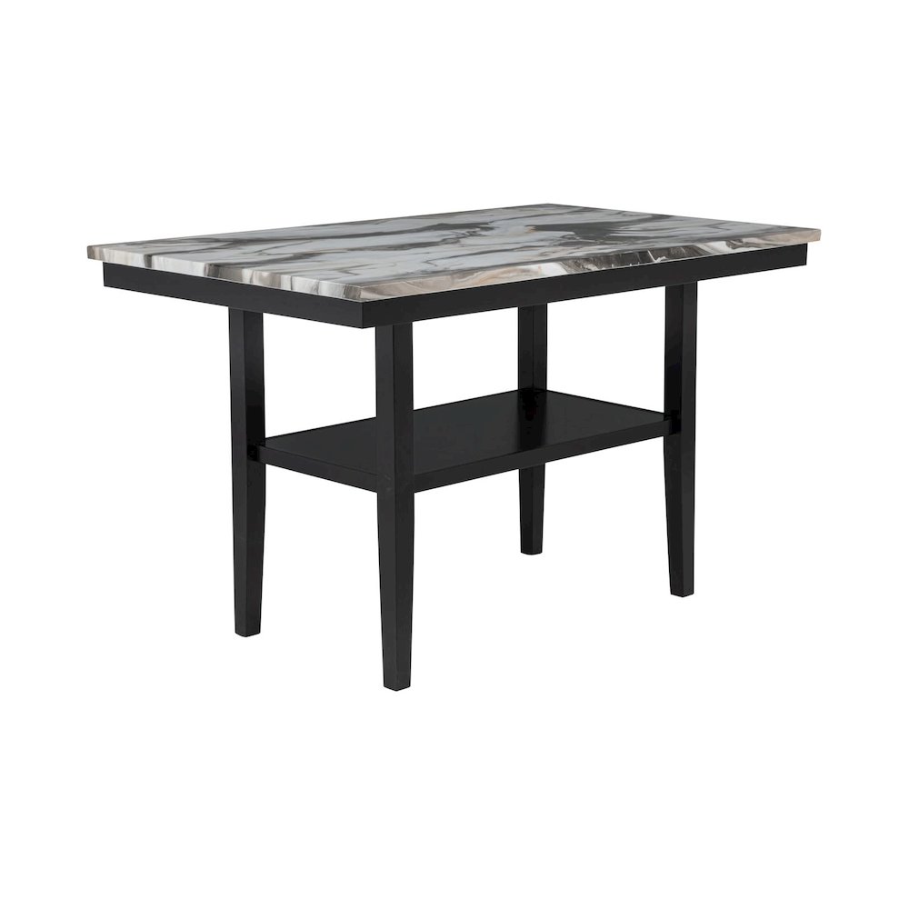 Sheridan Rectangle Charcoal Lava Top Counter Height Table, Cedar Brown. Picture 1