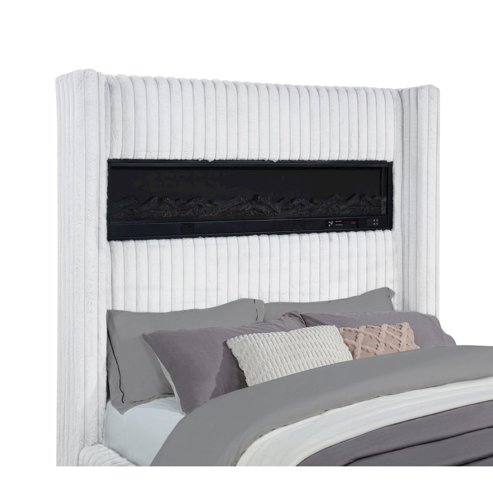 Uphoria Rabbit Velvet Queen Bed, Cream. Picture 4