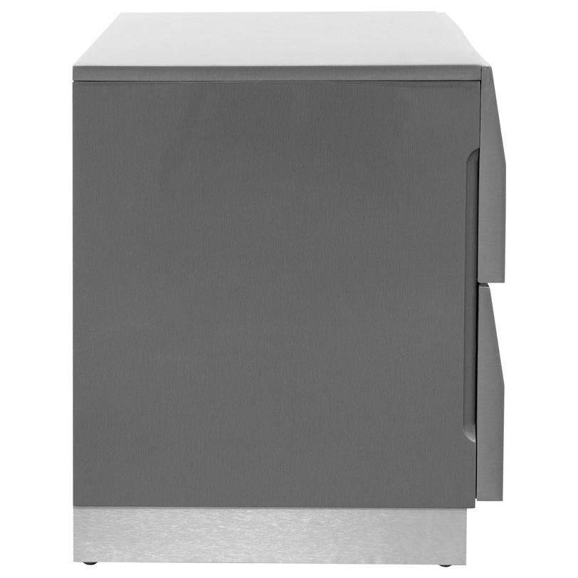 Best Master Leon 2-Drawer Poplar Wood Bedroom Nightstand in Gray High Gloss. Picture 4