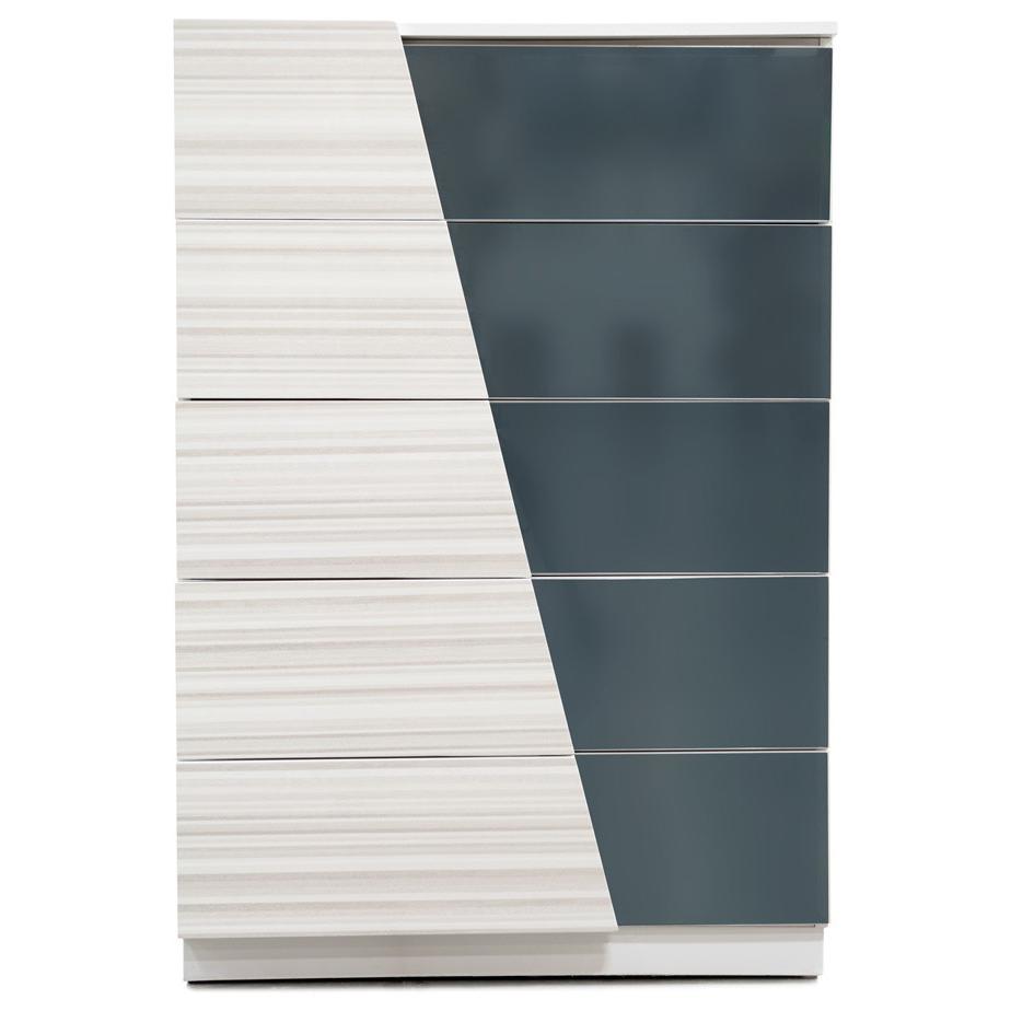 Best Master Manchester 5-Drawer Poplar Wood Bedroom Chest in Zebra/White. Picture 1