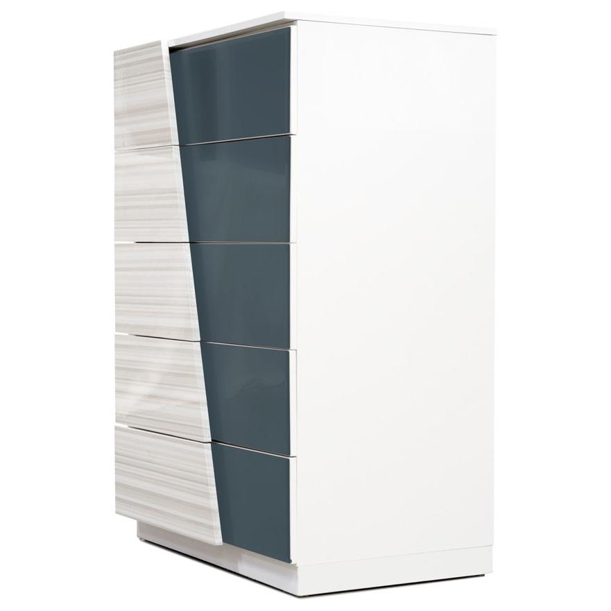 Best Master Manchester 5-Drawer Poplar Wood Bedroom Chest in Zebra/White. Picture 2